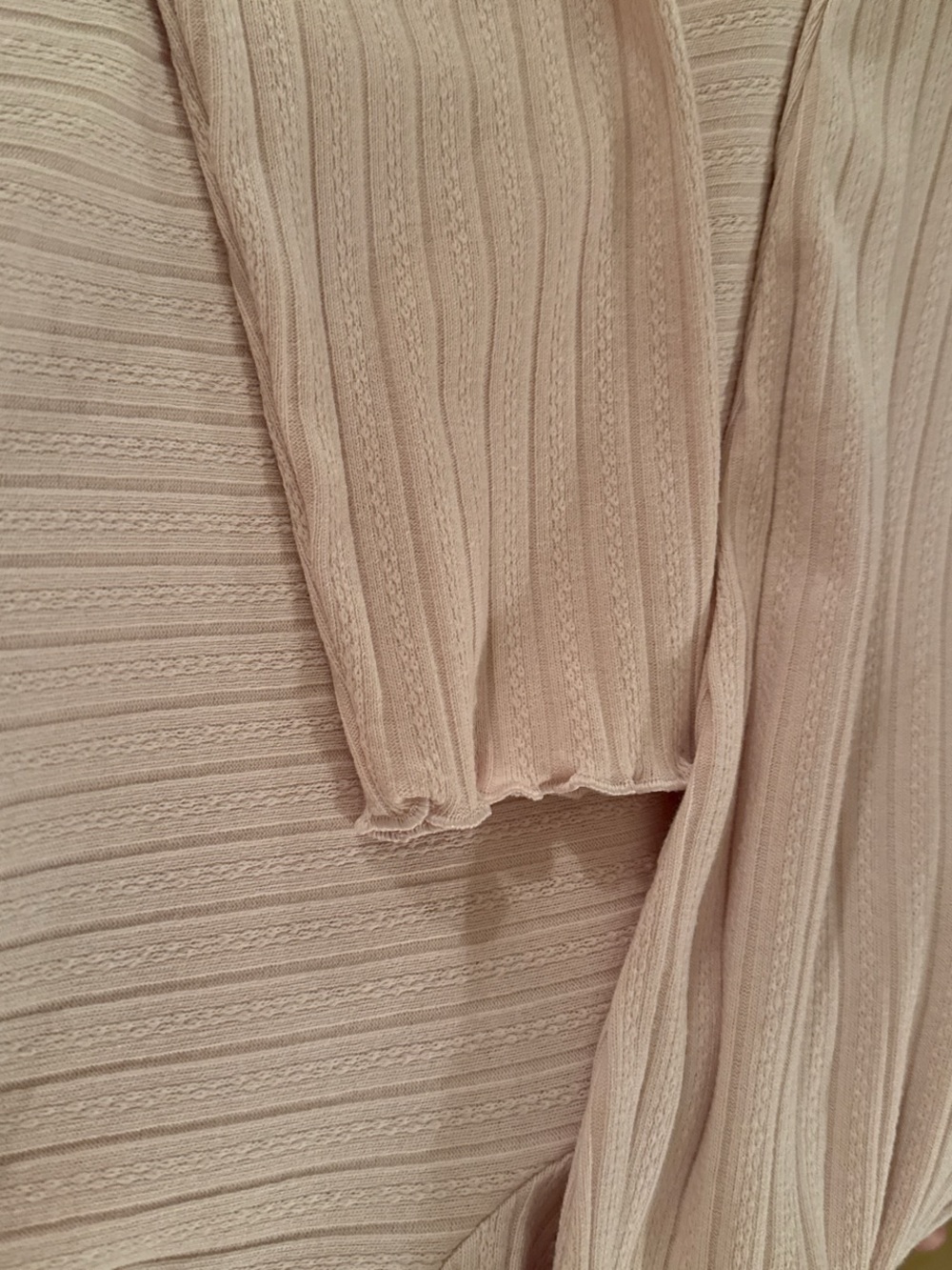 Universal Thread Beige Ribbed Long Sleeve Knit Top